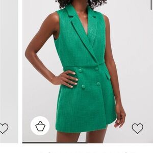 Green Sleeveless Blazer Vest